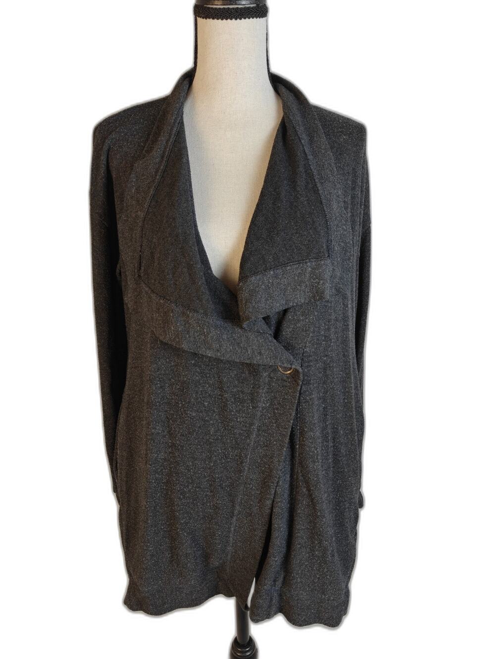 Women's Michael Stars Open Front Cardigan Sweater Gray XS